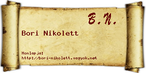 Bori Nikolett névjegykártya
